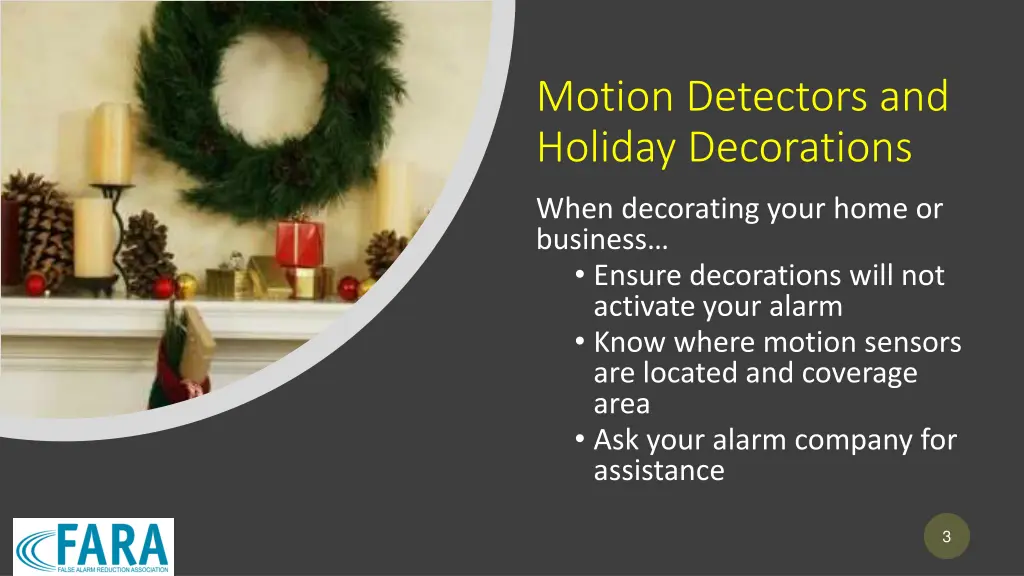 motion detectors and holiday decorations