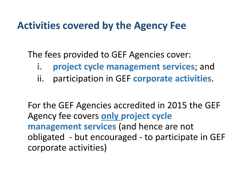 activities covered by the agency fee