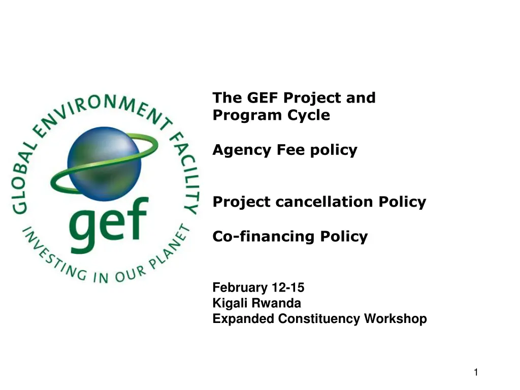 the gef project and program cycle