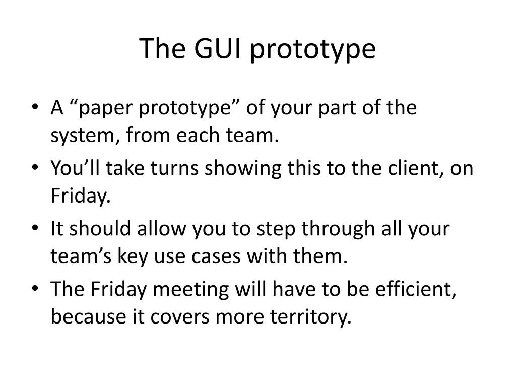 the gui prototype