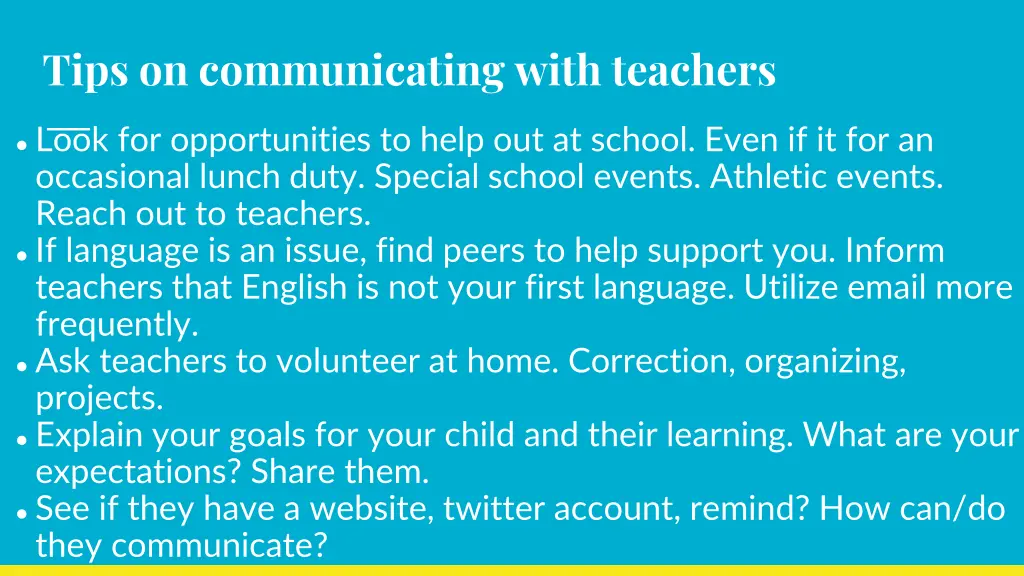 tips on communicating with teachers