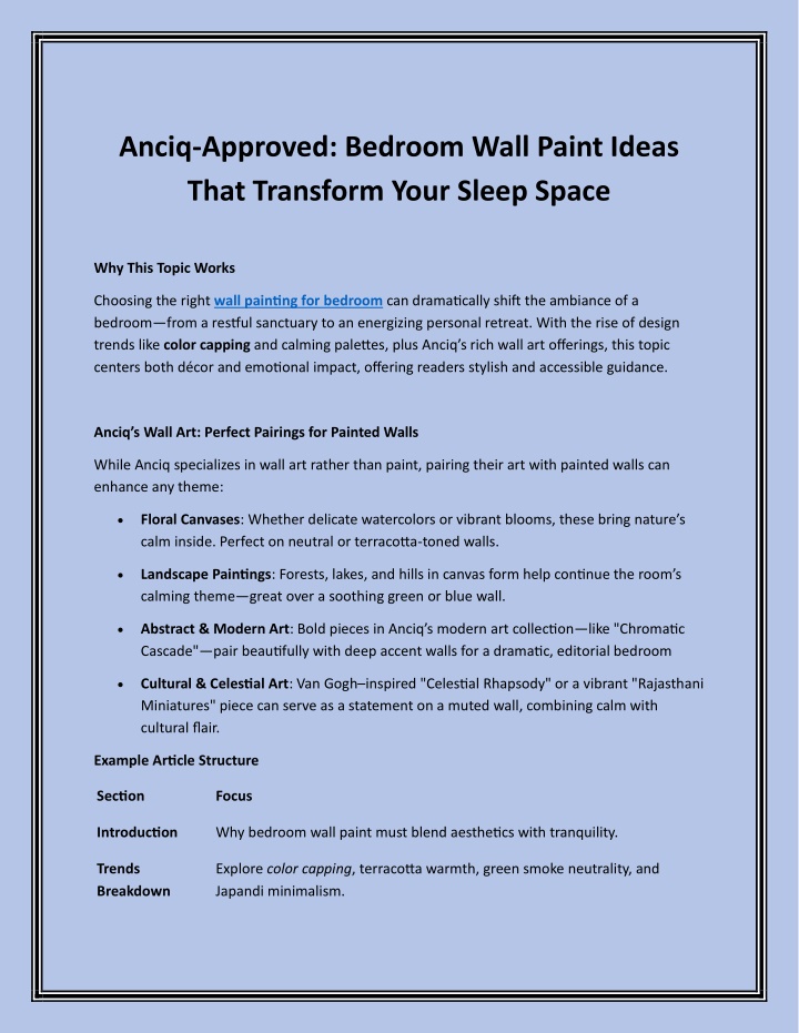 anciq approved bedroom wall paint ideas that