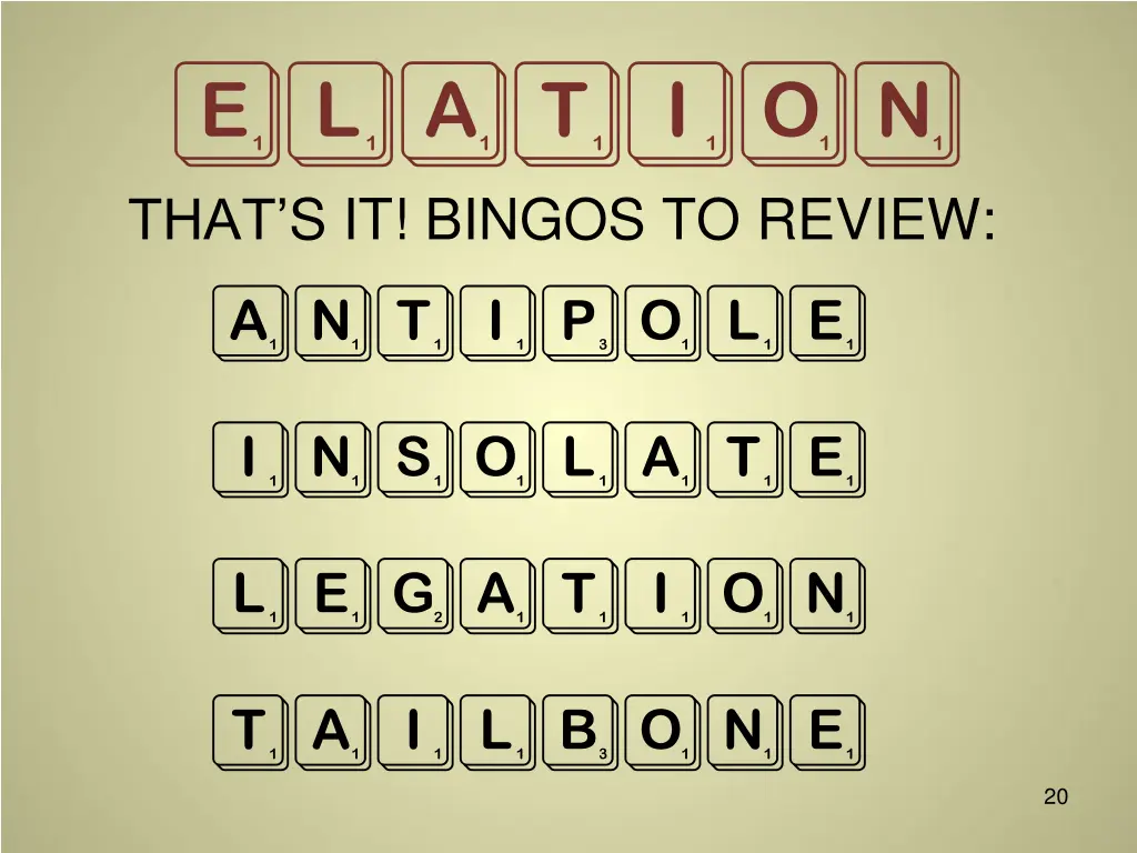 elation that s it bingos to review antipole