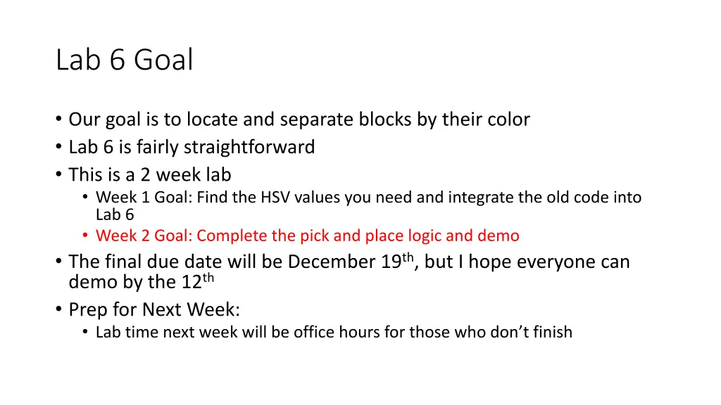 lab 6 goal