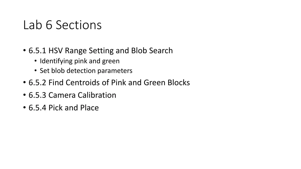 lab 6 sections