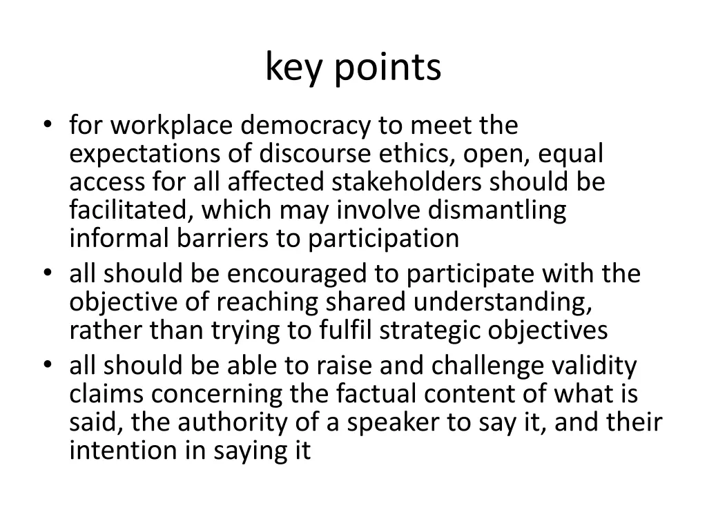 key points