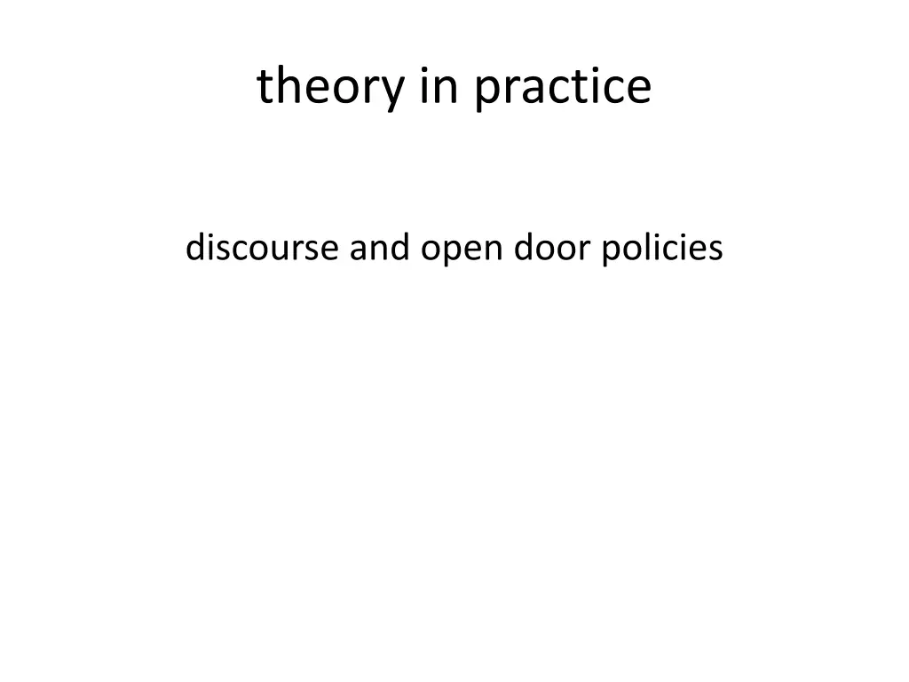 theory in practice