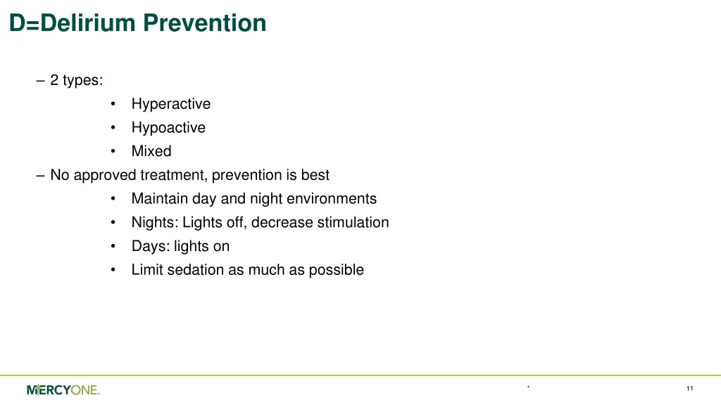 d delirium prevention