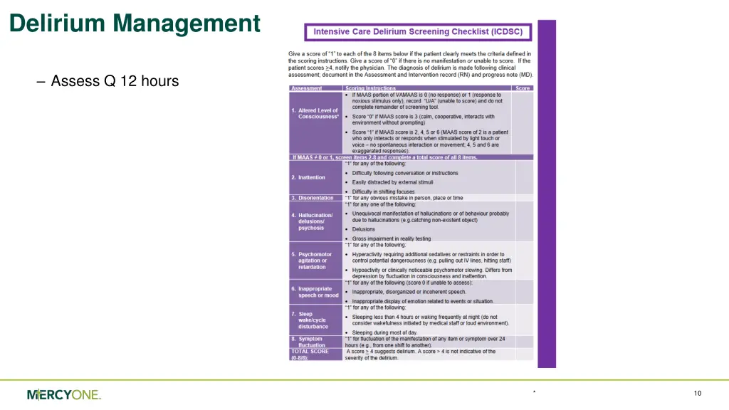 delirium management