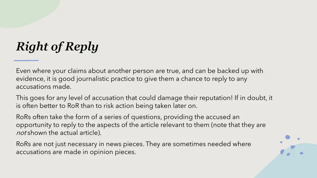 right of reply