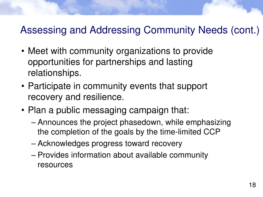 assessing and addressing community needs cont 1