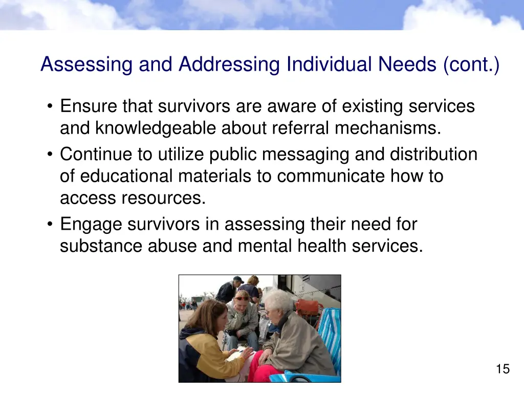 assessing and addressing individual needs cont 1