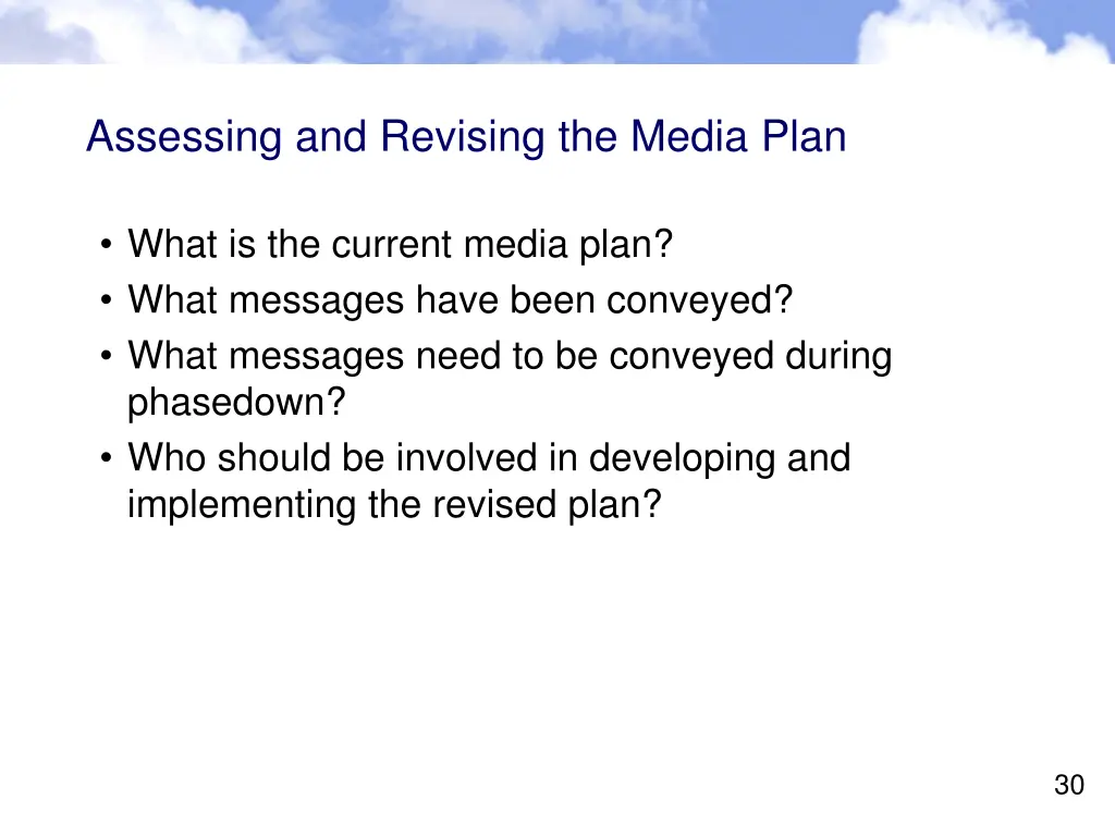 assessing and revising the media plan