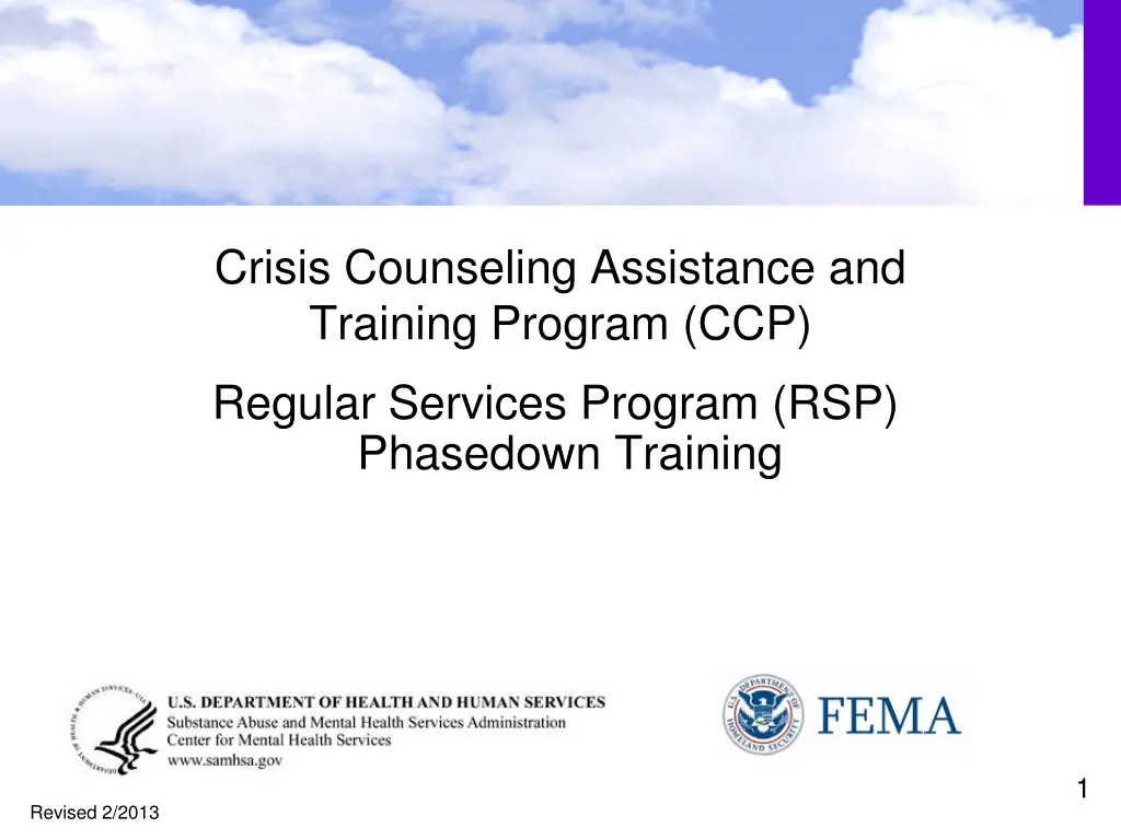 crisis counseling assistance and training program