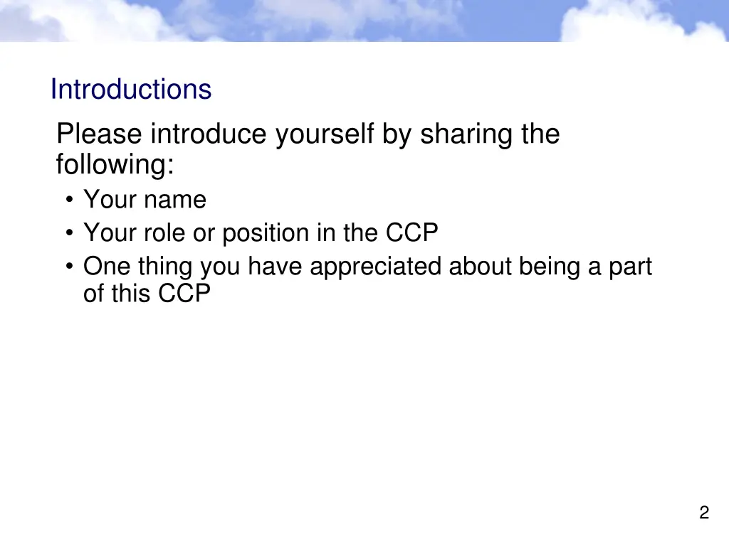 introductions please introduce yourself