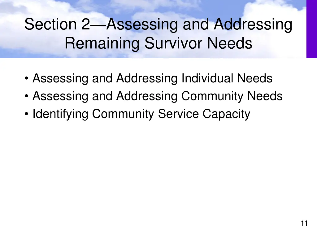section 2 assessing and addressing remaining