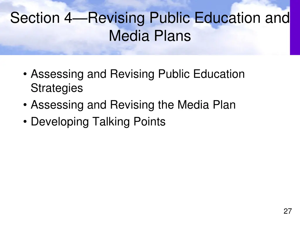 section 4 revising public education and media
