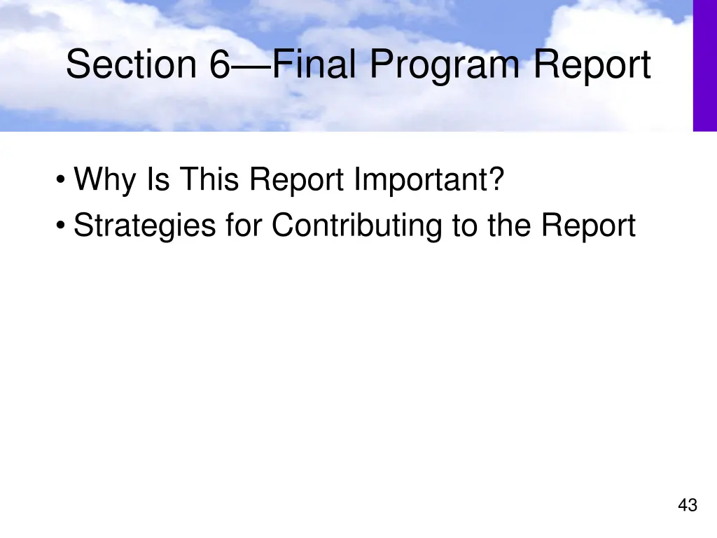 section 6 final program report