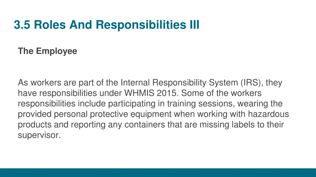 3 5 roles and responsibilities iii