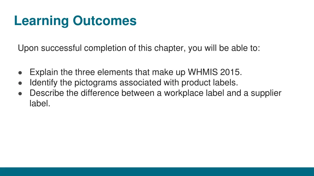 learning outcomes