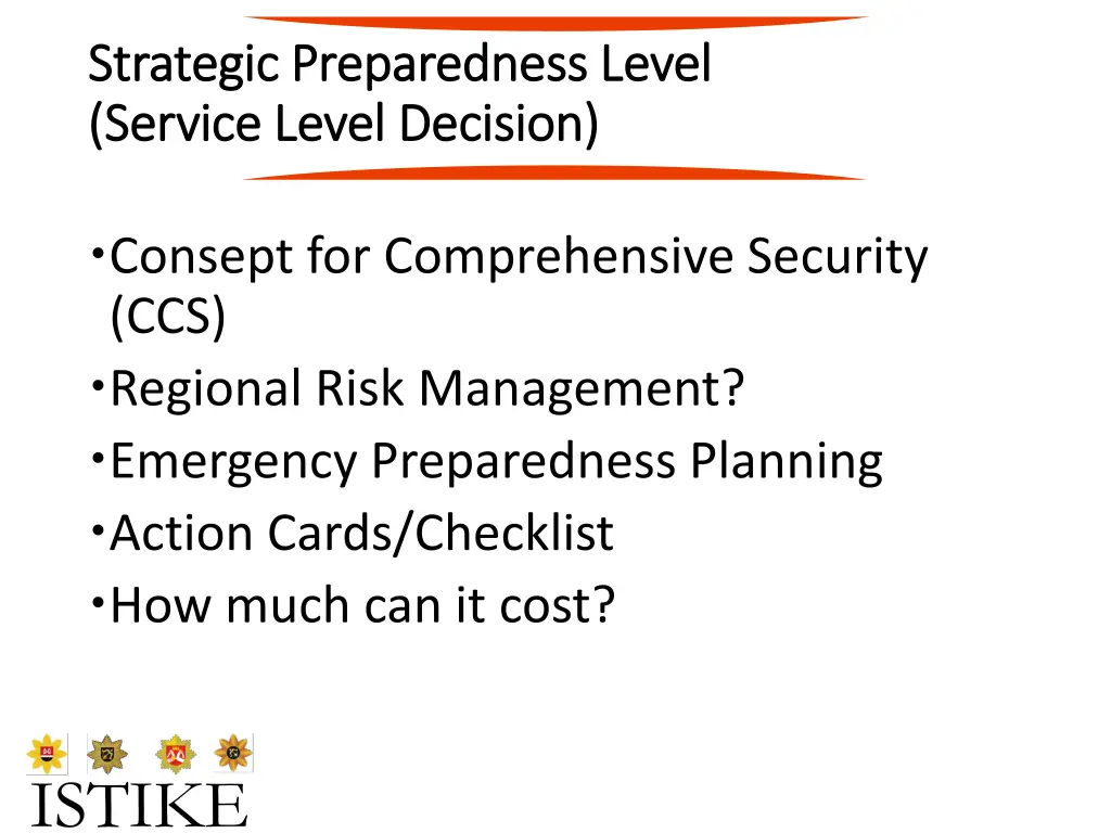 strategic preparedness level strategic