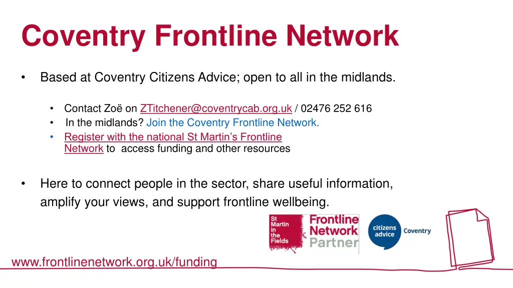 coventry frontline network
