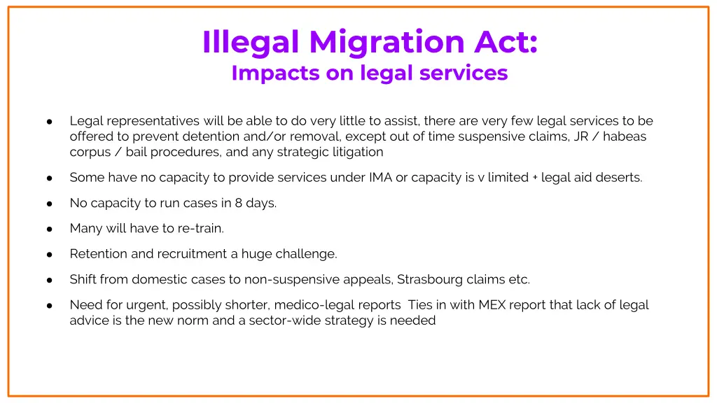 illegal migration act impacts on legal services
