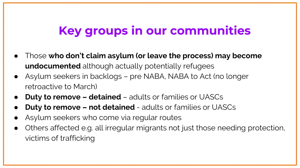 key groups in our communities
