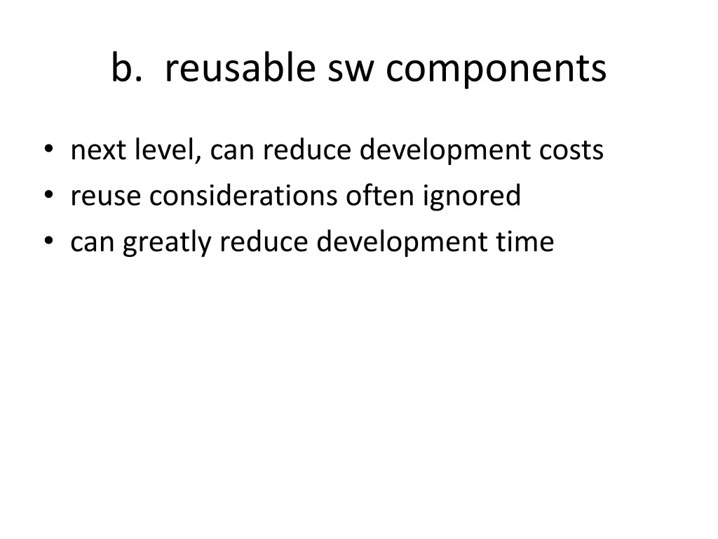 b reusable sw components