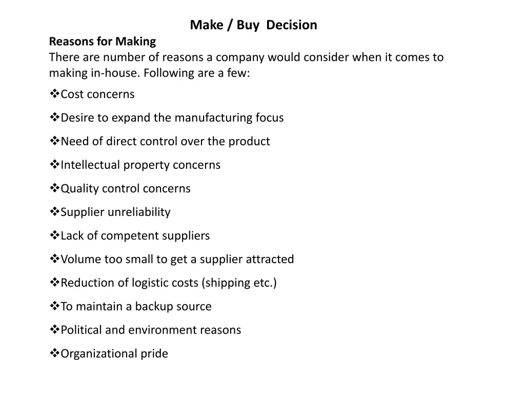 make buy decision