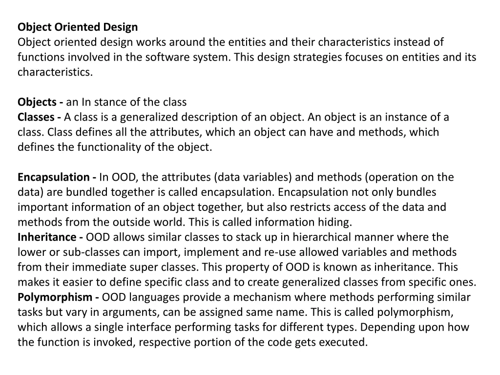 object oriented design object oriented design