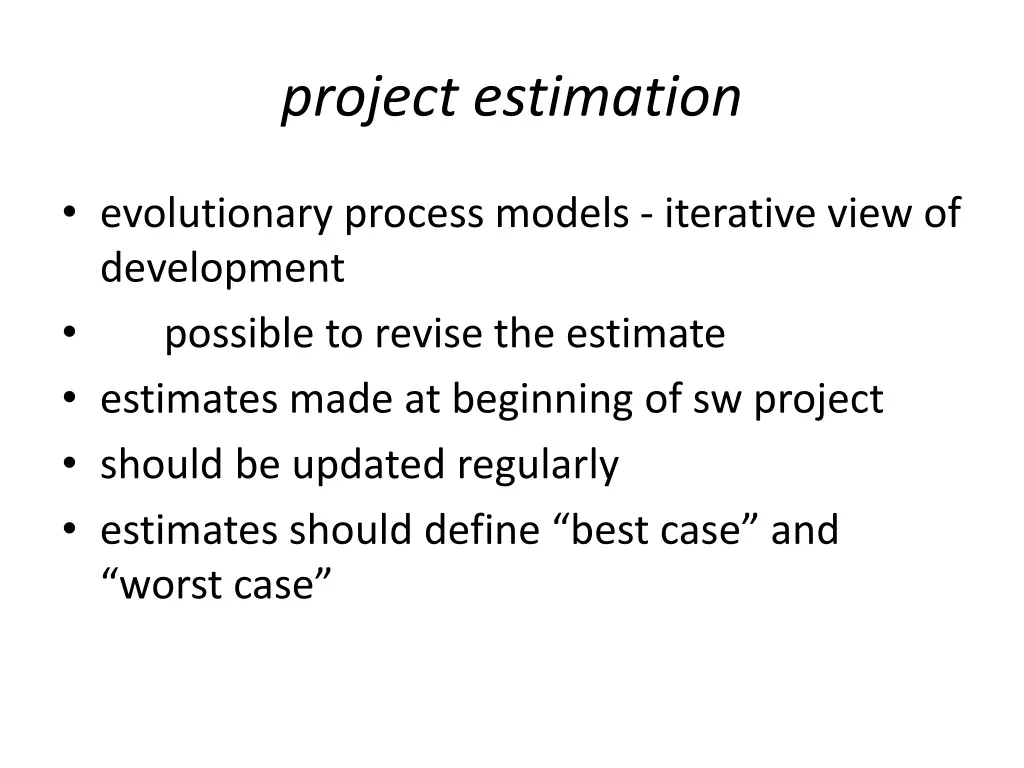 project estimation 2