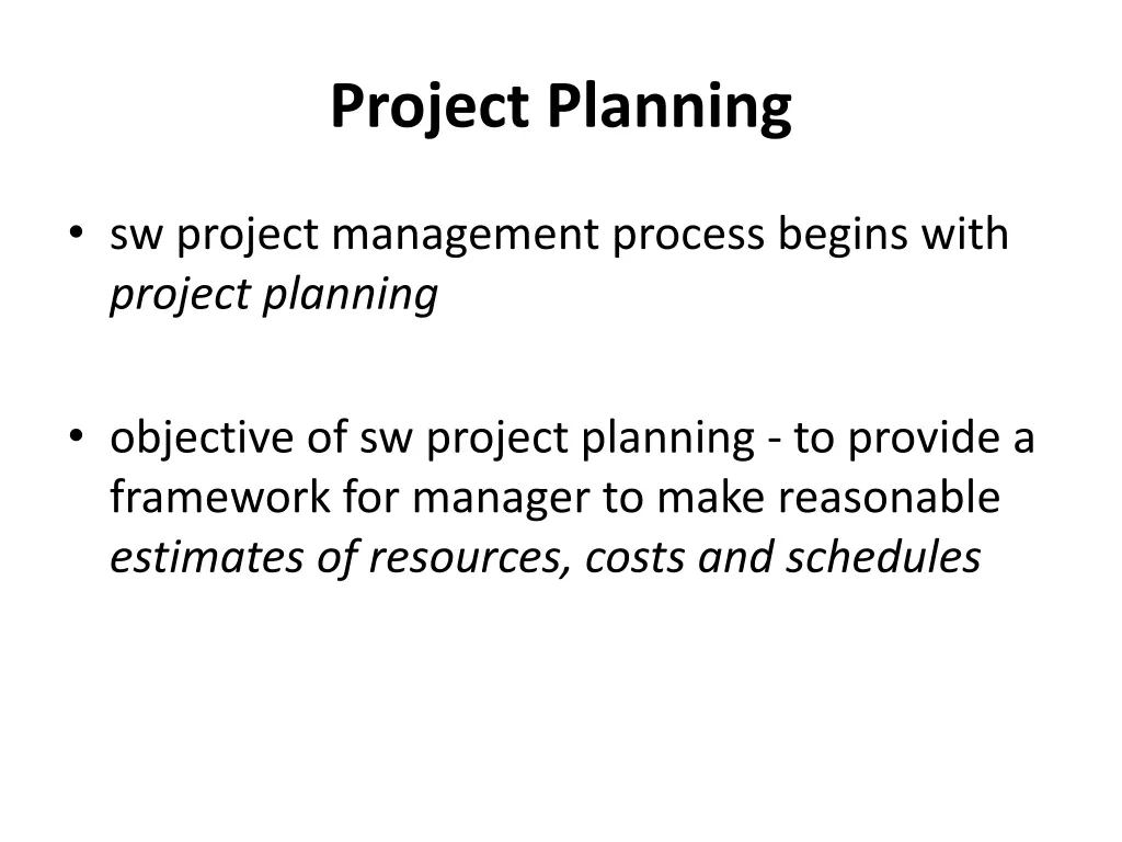 project planning