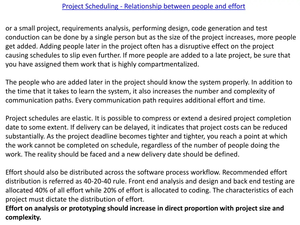 project scheduling relationship between people