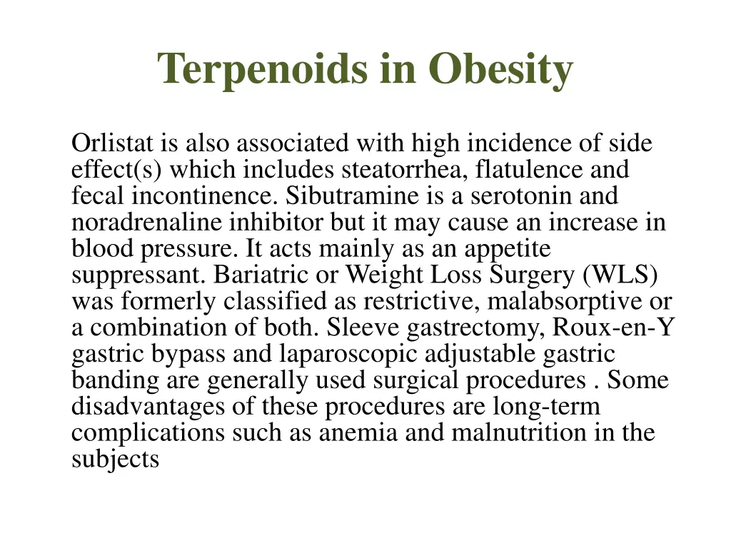 terpenoids in obesity 2