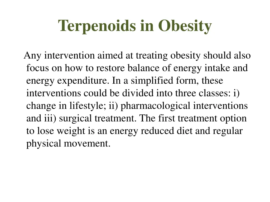 terpenoids in obesity