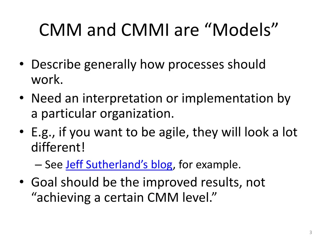 cmm and cmmi are models