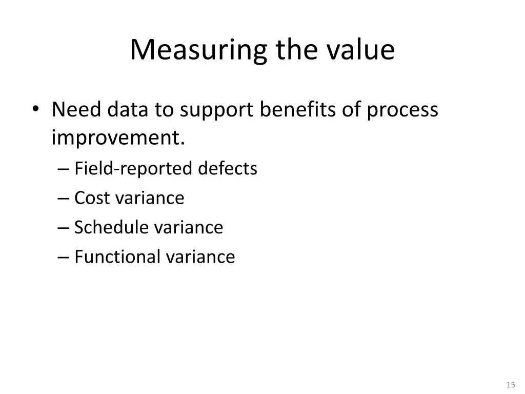measuring the value