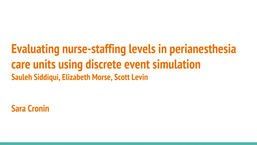 evaluating nurse staffing levels