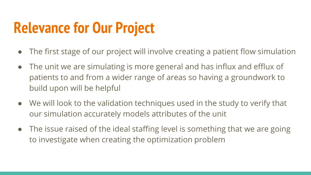 relevance for our project