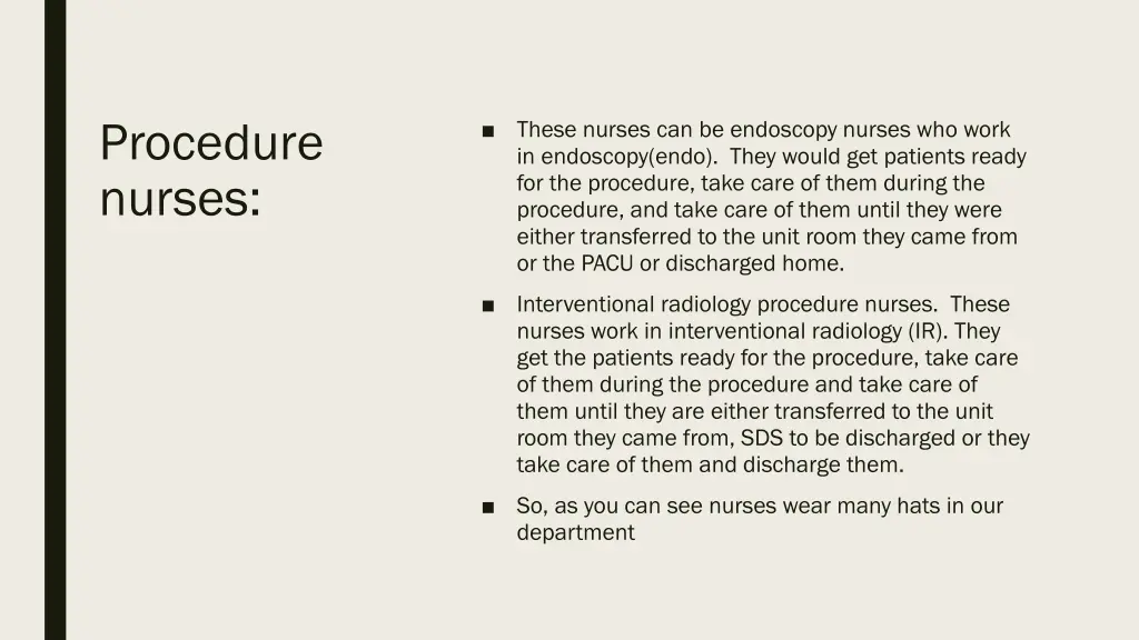procedure nurses
