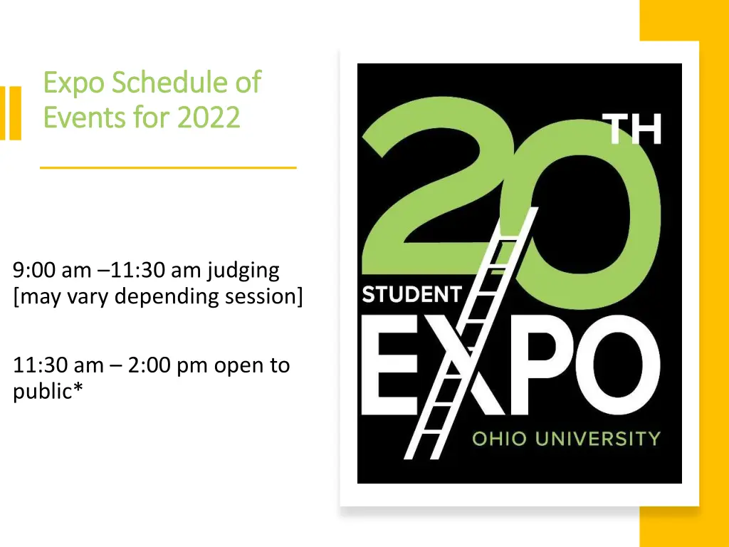 expo schedule of expo schedule of events for 2022