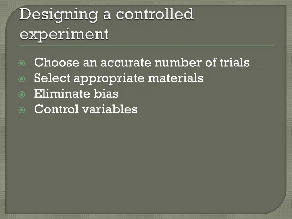 choose an accurate number of trials select