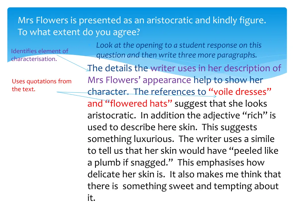 mrs flowers is presented as an aristocratic 2