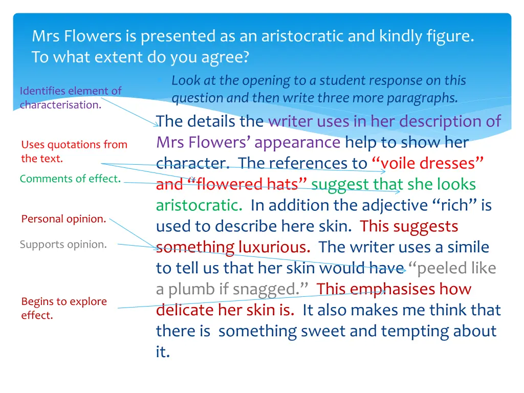 mrs flowers is presented as an aristocratic 6