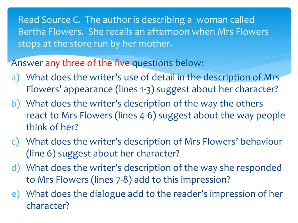 read source c the author is describing a woman