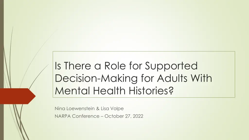 is there a role for supported decision making