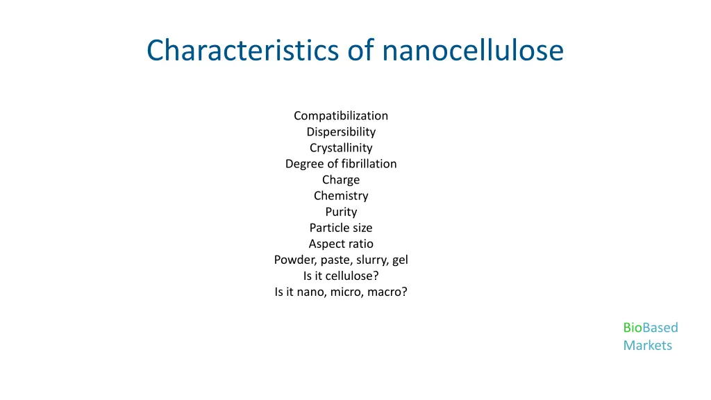 characteristics of nanocellulose