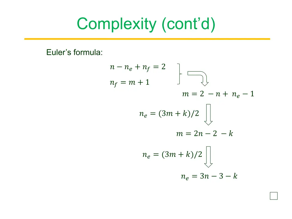 complexity cont d