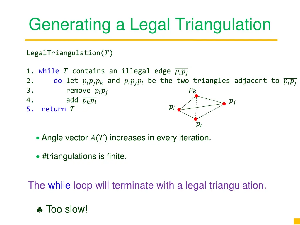 generating a legal triangulation